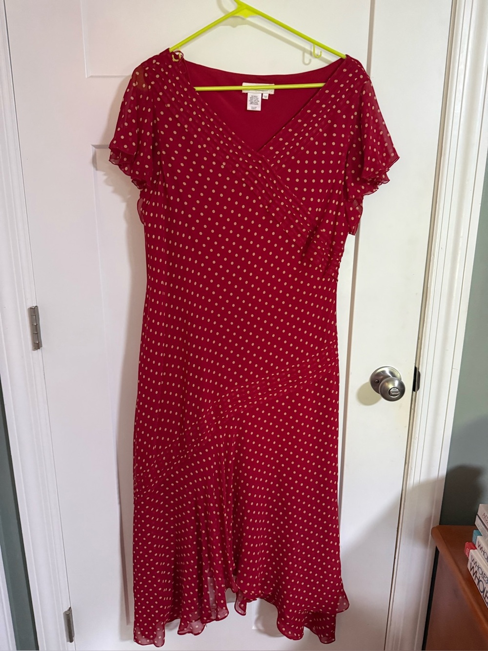Coldwater Creek Red Polka Dot Midi Dress - Picture 1 of 4